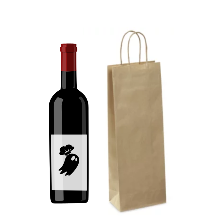 Busta vino avana o Bianca con Manico piatto per asporto - 25 PZ - Da 0,36€